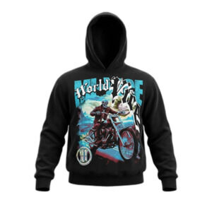 Evil Vice Mi Vice World of Woe Hoodie Large Black Skeleton Moto Graphic NWOT